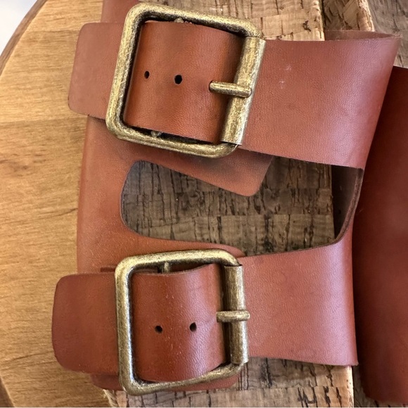 Esprit Brielle Sandals Womens Size 6.5M Brown Chestnut Cork Like Base White Heel - Picture 8 of 14